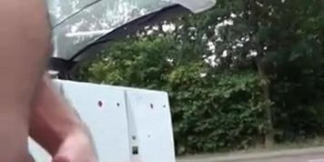 Naughty flashing girls bicycling
