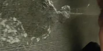 Long desperate pee making a big puddle on fitting room carpet