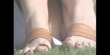Thin Pantie Upskirt In Park