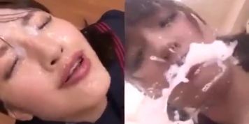 Who is She Japanese Bukkake and Cum Swallow Split Screen