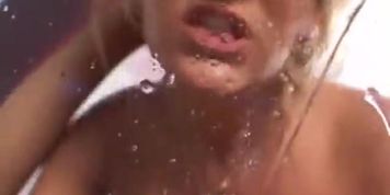 Blond gag queen ass creampied