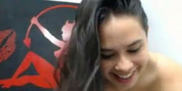Big tit cam MILF rubs tits and pussy on webcam