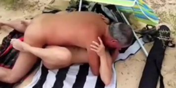 Stranger man makes sex with my girl Lisa on the beach
