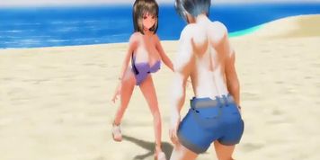 Ballbusting at beach