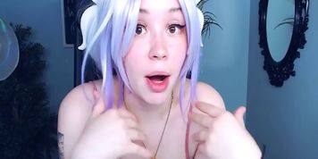 18 yo European teen is so cute with purple hair