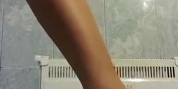 Cam girl sexy toy play in shower, naughty