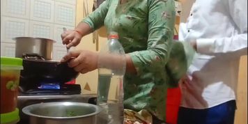Indian hot wife got fucked while cooking in kitchen