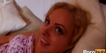Blonde euro girl takes cock in every hole