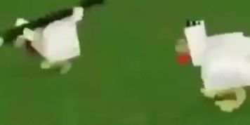 Pollo de minecraft peleando con m&uacute;sica de linkin park de fondo