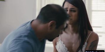 Stepdad kissed and fucked TS Khloe Kay