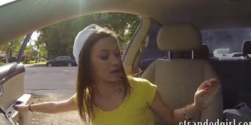 Cute amateur teen fucks in public with a guy she just met