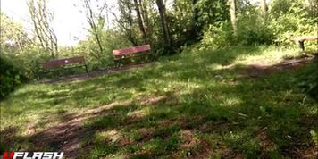 A man wanks his dick in public - woman see him