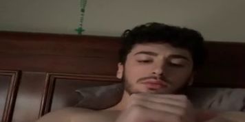 Young college guy jerks off alone and cums
