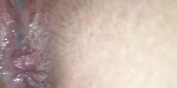 Extreme Close up Creampie and clit rub -Flowing juice 