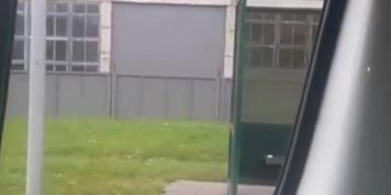 naked girl sucking cock at a bus stop