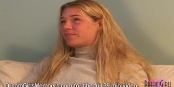 Long Legged Blonde First Timer Gets Naked