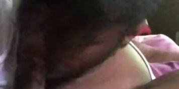 The Chocolate Gummybare sucking my cock while watching the Steelers and browns game plus let me cum in her mouth