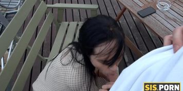 SISPORN. Brunette girl prefers hot sex with the stepbrother to smoking