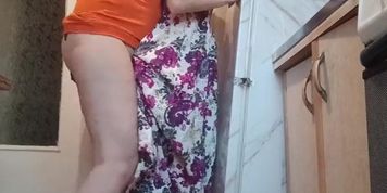 Stepmother Fucks Me Doggystyle In Kitchen While Hubby'S Away