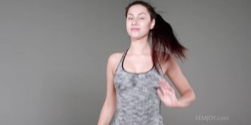 Bouncy cute Ukrainian has a spring in her step