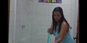 Dad Watched Me Clean Bathroom Naked Blowjob