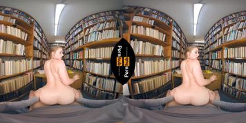 VR 180 - Laney Grey rides  Will Pounder in the library