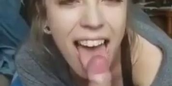 Deepthroat and cum in mouth