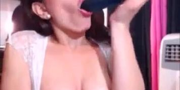Horny chick play rough pussy with black toy