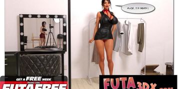 Futa3DX - Hot Brunette Gets Fucked In Photo Session By Big Dicked Futa