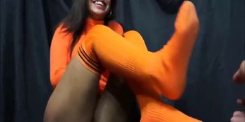 Sandy as a super Hot ticklish Velma in socks!