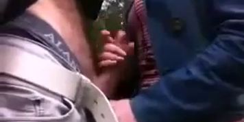 Getting A Handjob Outside