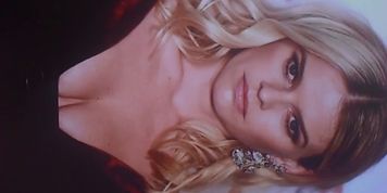 I jerking off dick and cum on a British actress Alice Ive