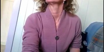 Man masturbating till he cums in front of an older woman