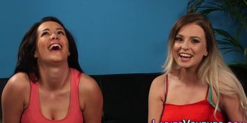 Cfnm babes watch tugger