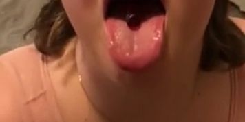 CUTE CHUBBY TEEN SWALLOWS 5 LITTLE WHOLE AND BURPS AS THEY DIGEST