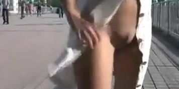 Jaw-Dropping teenager public displaying