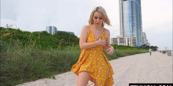 Milf public beach flashing