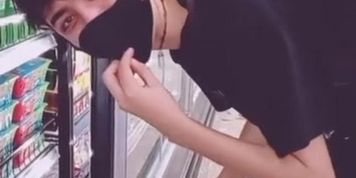Couple visit supermarket with controller and vibrator