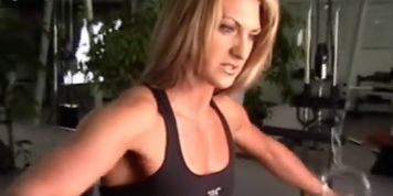 amazing fit girl working those rough muscles stare