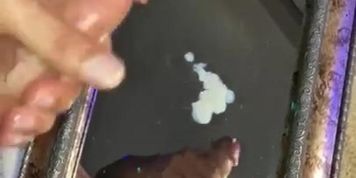 Moaning CUMSHOT on mirror
