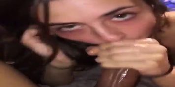 18 yr old snow bunny deepthroating me with some demon eyes