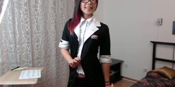 Lovely Asian spreads the pink