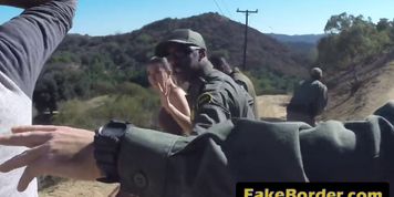 Black border guard bangs slutty teen outdoors