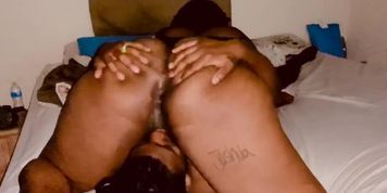 Amateur Ebony couple 69. The biggest butt I&rsquo;ve ever seen
