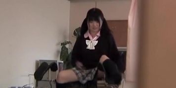 Breast exam and nice pussy fingering for a cute Jap