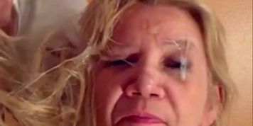 Facial cum  Hair masturbation on Mature - video 2
