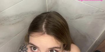 Quick encounter in the restroom before she arrives