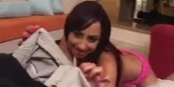Sweet Latina teen Veronique Vega works on a huge cock