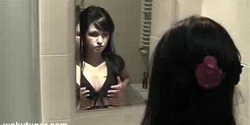 smoking in bathroom hot girl