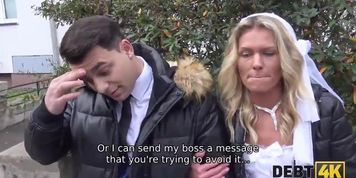 DEBT4k. Magnificent Victoria Pure has wonderful sex with debt agent
